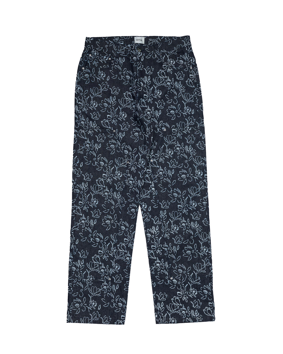 Arte Antwerp Flowers Printed Denim Workwear Jeans